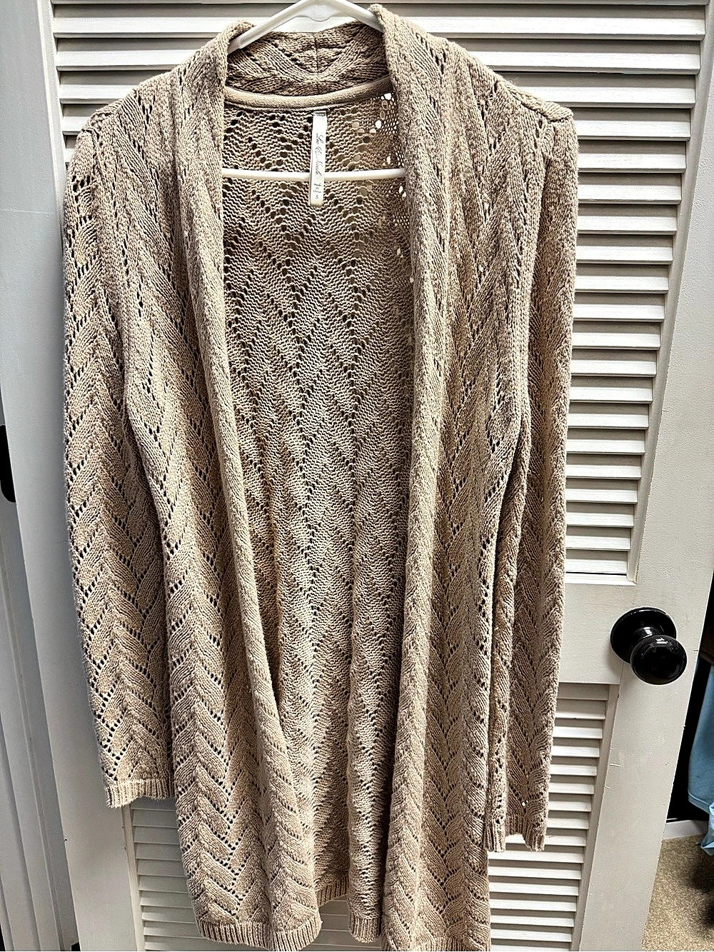Love Culture Open Front Knit Cardigan in Brown
